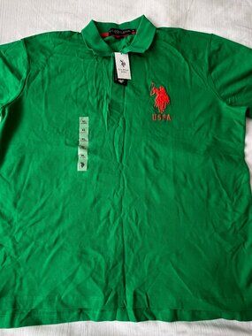 U.S. Polo Assn. Men's Green Short Sleeve Pullover Polo Shirt Size XL